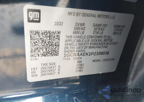 2023 Chevrolet Silverado 1500 2Wd Double Cab Standard Bed Wt from USA, damaged, VIN 1GCRAAEK1PZ108038